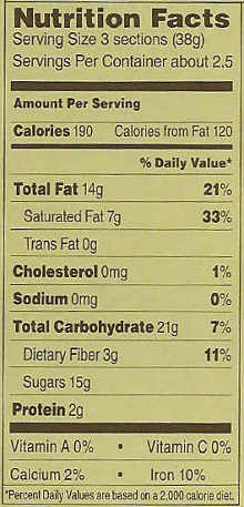 Ghirardelli Intense Dark Hazelnut Heaven - Nutrition
